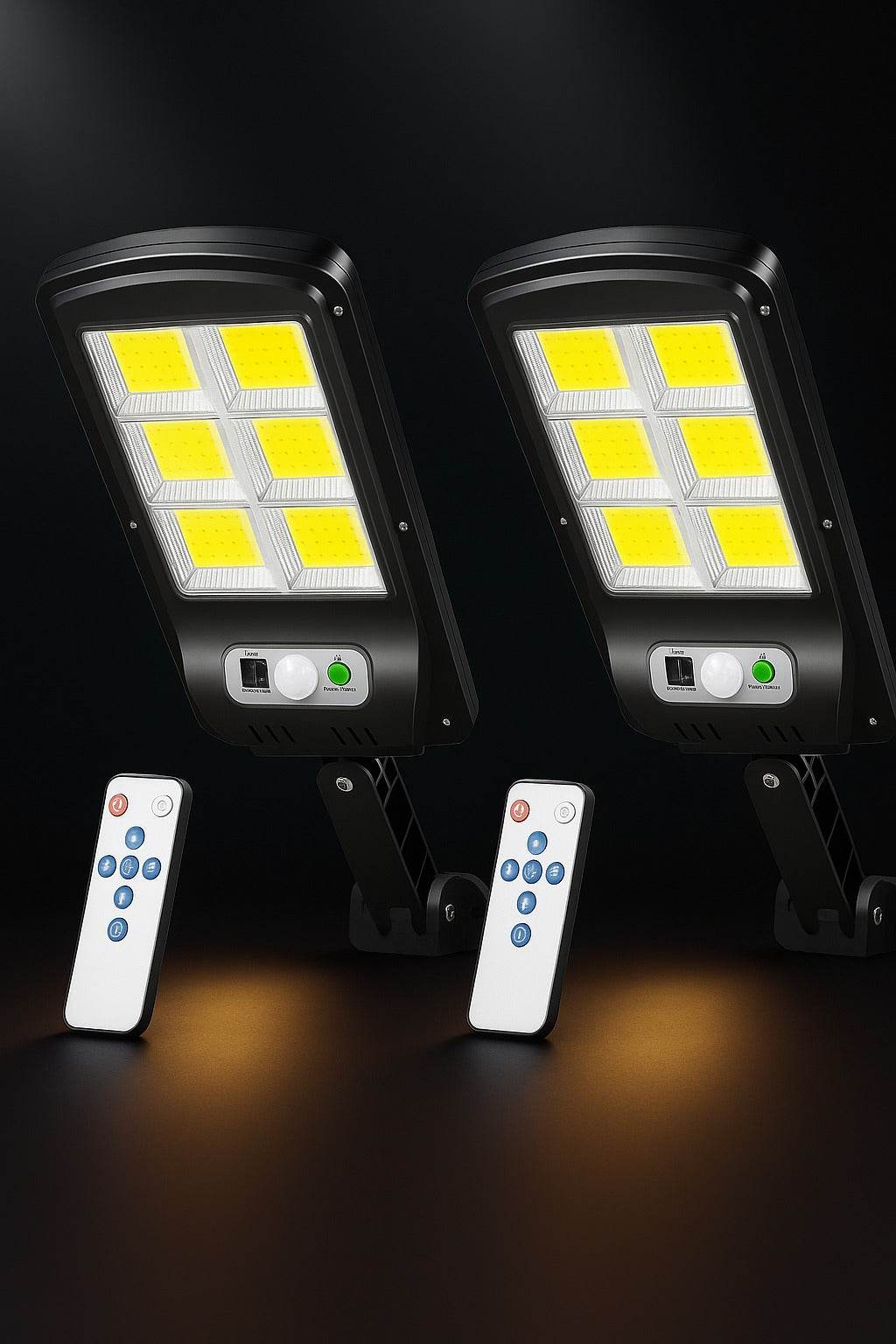 Pack Doble Luminox Solar™ – Con Sensor de Movimiento y Control Remoto - Tienda Garden