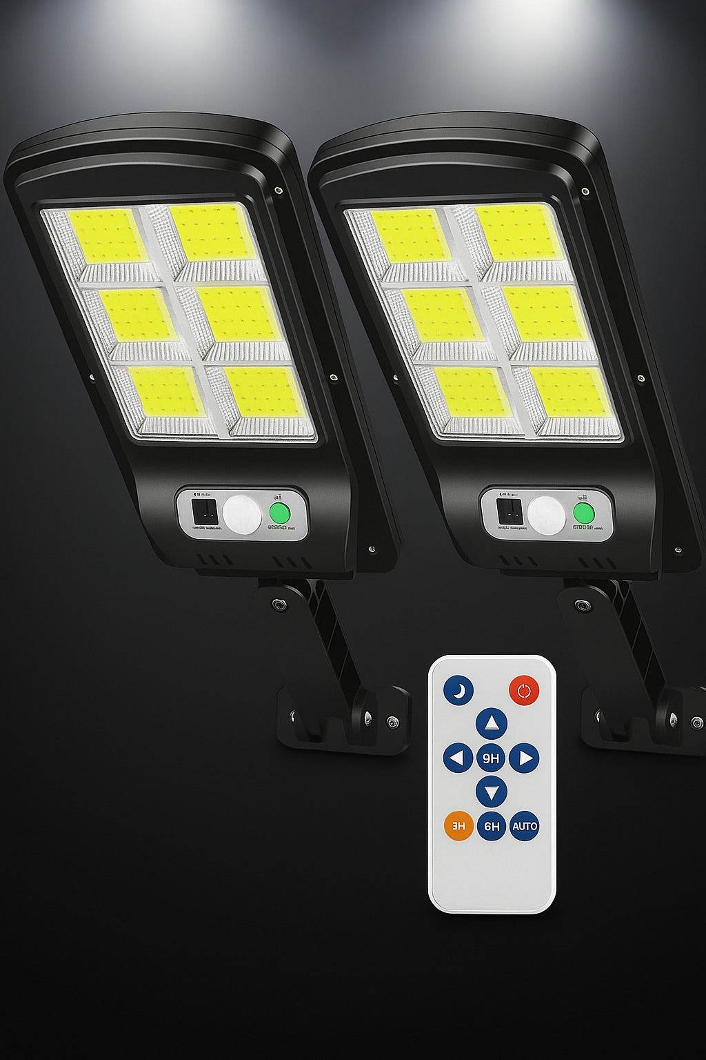 Pack Doble Luminox Solar™ – Con Sensor de Movimiento y Control Remoto - Tienda Garden
