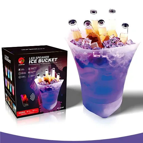 Cubeta Speaker LED 2 en 1 - ¡Arma la Fiesta Donde Quieras! (Bluetooth + Luces Rítmicas) - Tienda Garden