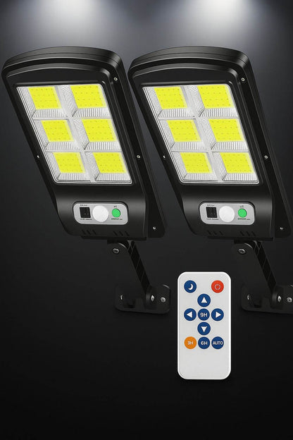 Pack Doble Luminox Solar™ – Con Sensor de Movimiento y Control Remoto - Tienda Garden