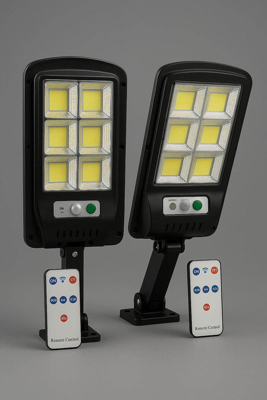 Pack Doble Luminox Solar™ – Con Sensor de Movimiento y Control Remoto - Tienda Garden