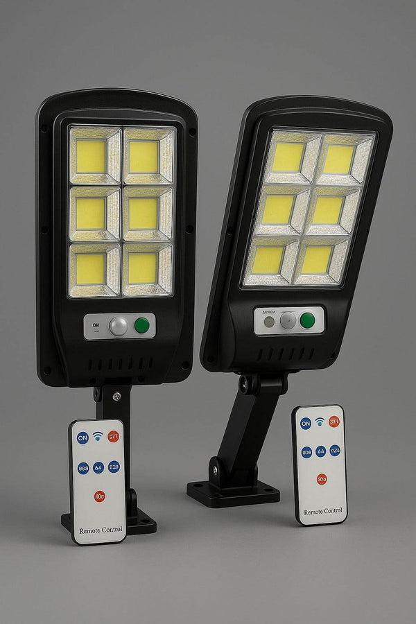 Pack Doble Luminox Solar™ – Con Sensor de Movimiento y Control Remoto - Tienda Garden